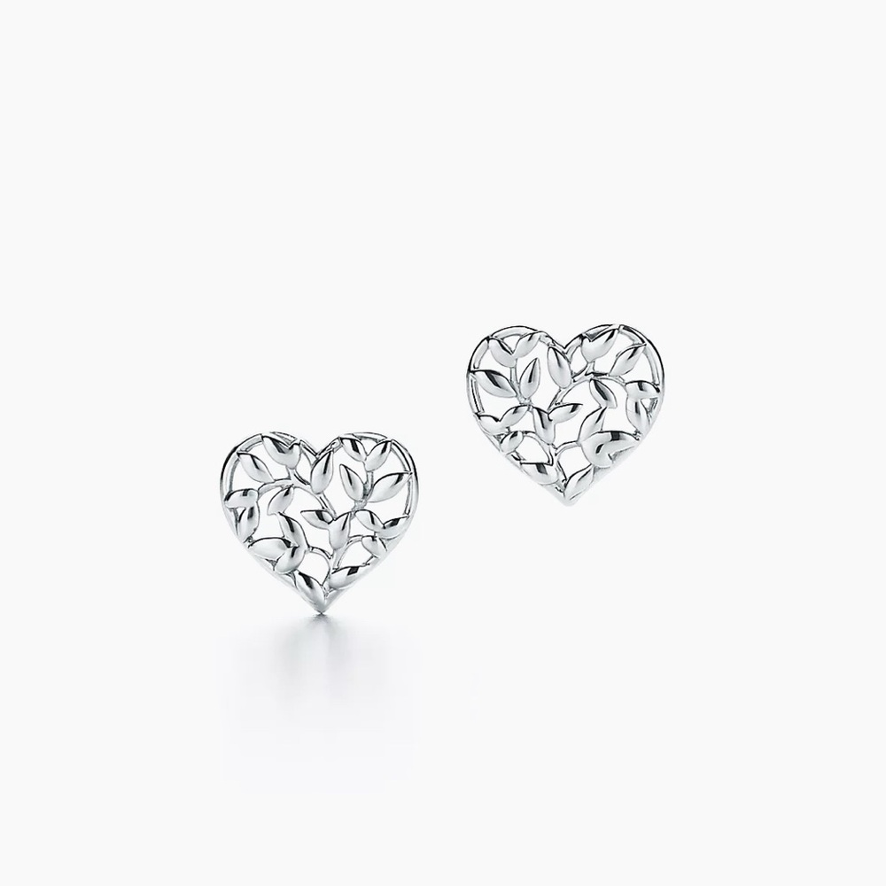 Tiffany Paloma Picasso Olive Leaf Heart Earrings